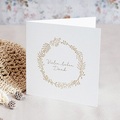 Dankeskarten Hochzeit Goldkranz, Klappkarte, 14 x 14 cm