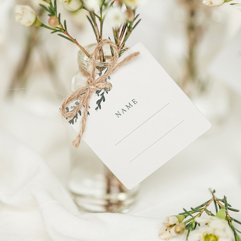 Tischkarten Hochzeit Pflanzen Rahmen, Gast