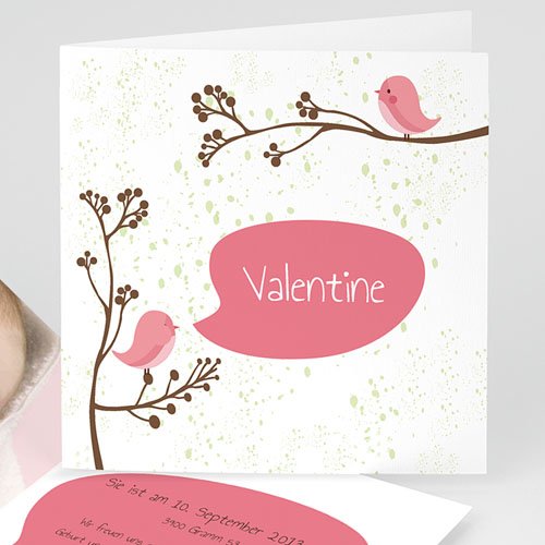 Geburtskarten für Mädchen - Pip Pip- Rosa 13033