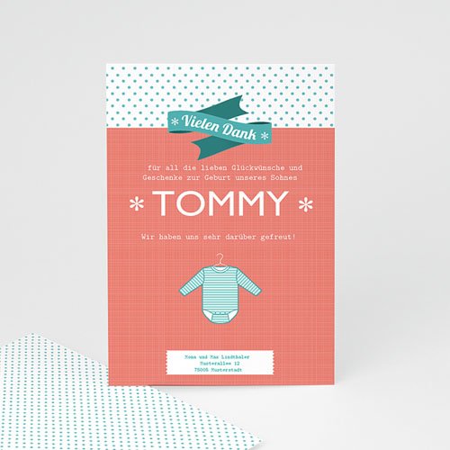Dankeskarten Geburt Jungen - Tommy 14201