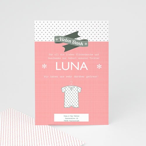 Dankeskarten Geburt Mädchen - Louna 14213