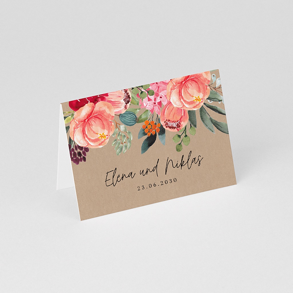 Premium Tischkarten Set - 50 Stück Mit Blumen-Design Für Feiern