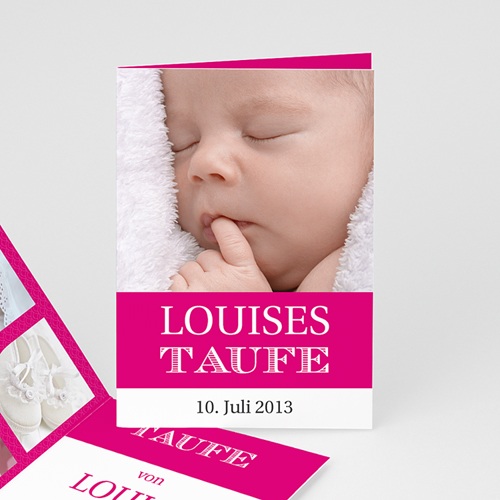 Einladungskarten Taufe Mädchen - Typo Rose 14962