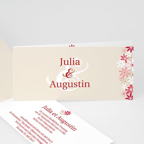 Hochzeitseinladungen modern - Blumen 16072