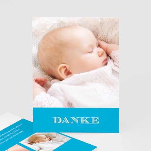 Dankeskarten Taufe Jungen - Monogramm 16076