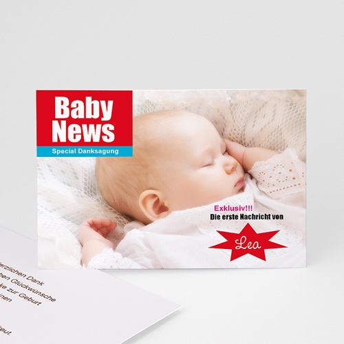Dankeskarten Geburt Mädchen - Baby News 16098