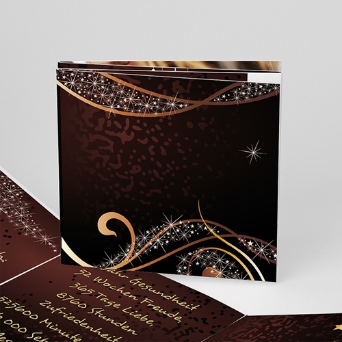 Weihnachtskarten - Gold und Braun 16359