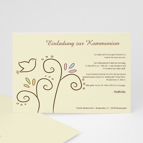 Einladungskarten Kommunion Mädchen - Heiliger Geist 17484