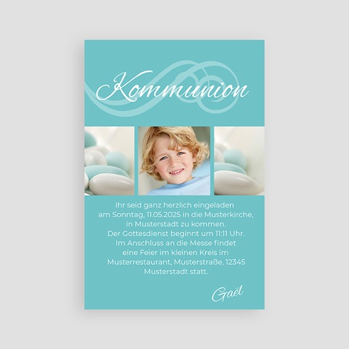 Einladungskarten Kommunion Jungen - Elias 2114