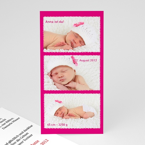 Geburtskarten für Mädchen - Multifoto Pink 2202