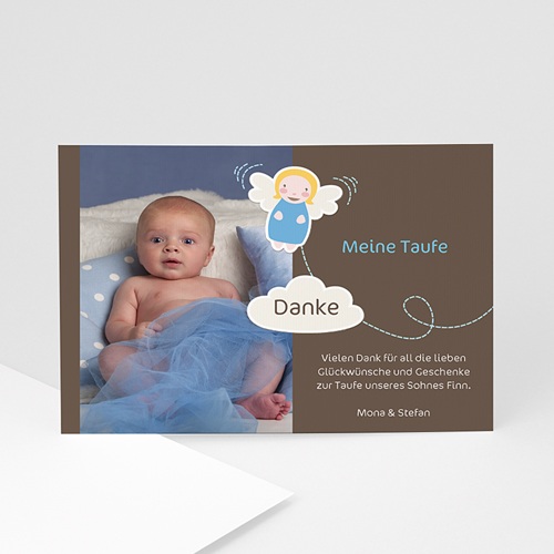Dankeskarten Taufe Jungen - Blue Angel 22372