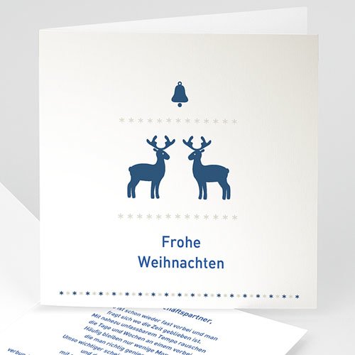 Weihnachtskarten - Blaue Renntiere 22629