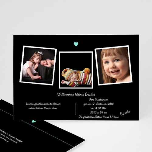 Babykarten für Jungen - Fotoreihe schwarz 22647