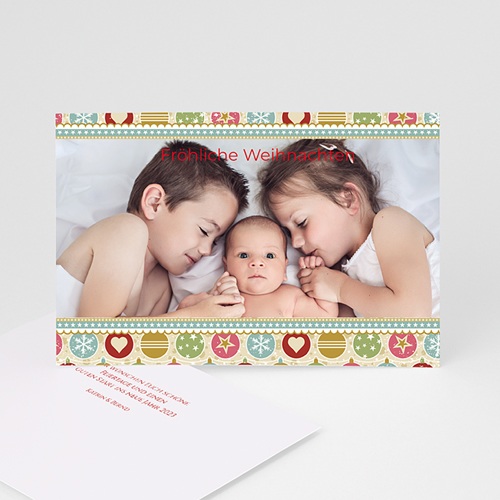 Weihnachtskarten - Bunte Kugeln 23557