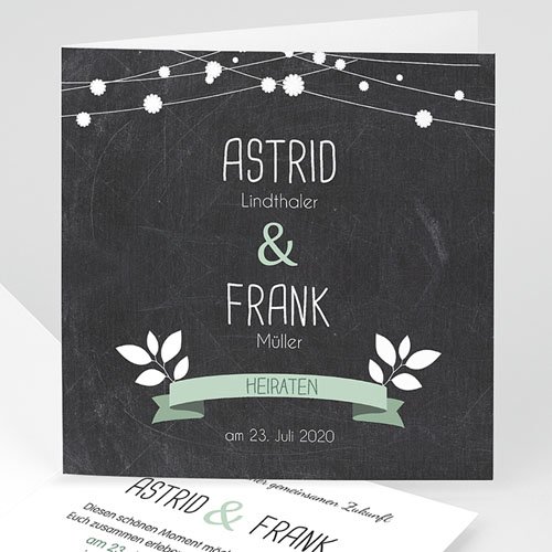 Hochzeitseinladungen modern - Lichterkette 24690