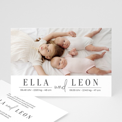 Babykarten für Zwillinge gestalten - Zwillingsfoto 24786