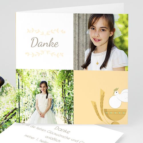 Dankeskarten Kommunion Mädchen - Glaube 24932