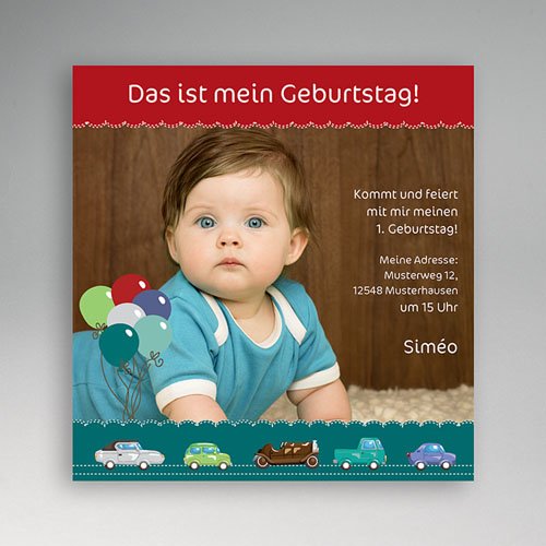 Geburtstagseinladungen Jungen - Autos 2822