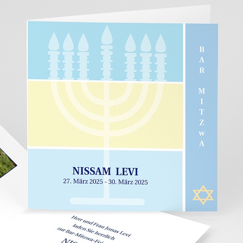 Bar Mitzwah Einladung - Menorah 3104