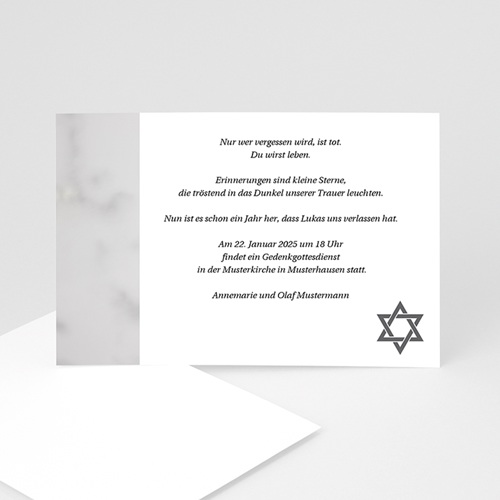 Trauer Danksagung israelitisch - Sonne 3212