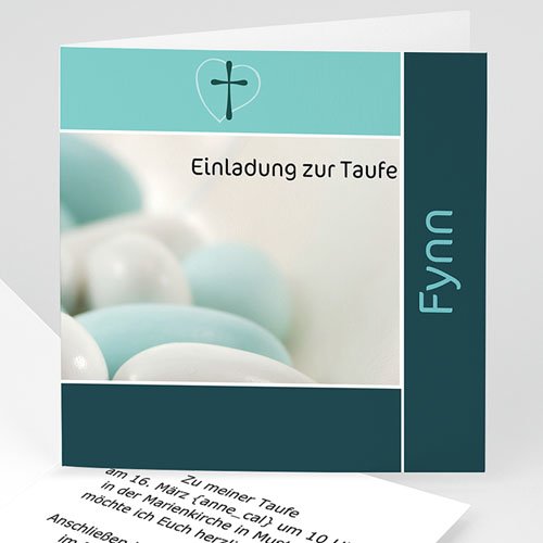 Einladungskarten Taufe Jungen - Konni 3360