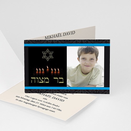 Bar Mitzwah Einladung - Kerzenschein 3460