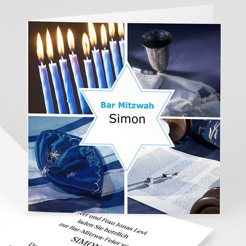 Bar Mitzwah Einladung - Stern 3468