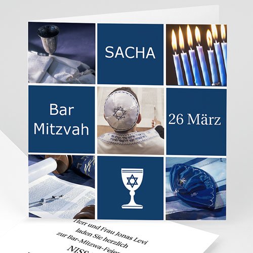 Bar Mitzwah Einladung - Sasha 3480