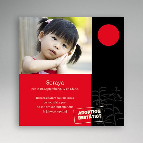 Adoptionskarten für Mädchen - Asien 3612