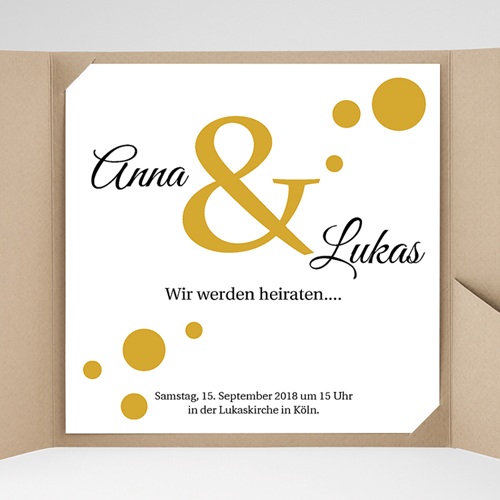Hochzeitskarten Quadratisch - Konfetti 37346