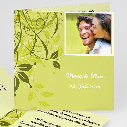 Hochzeitseinladungen modern - Fruehling gruen 3988