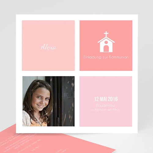 Einladungskarten Kommunion Mädchen - Kirche 40521