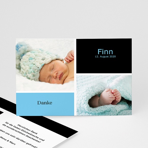 Dankeskarten Geburt Jungen - Drei Babyfotos 4066
