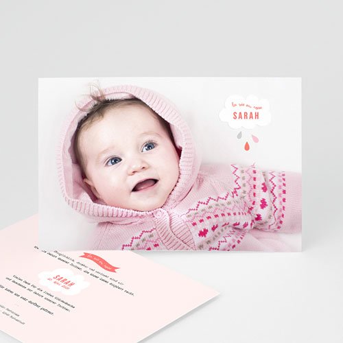 Geburtskarten für Mädchen - Rosa Wolke 40808