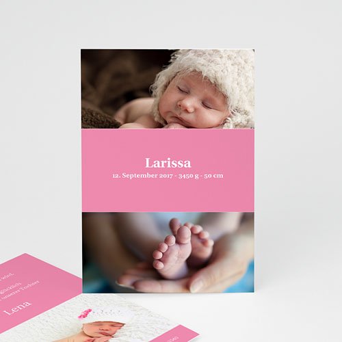 Geburtskarten für Mädchen - Rosa 4094