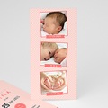 Geburtskarten für Mädchen Fotoautomat rosa