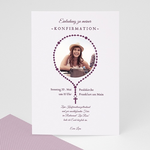 Einladungskarten Konfirmation - Kreuzanhänger 42700