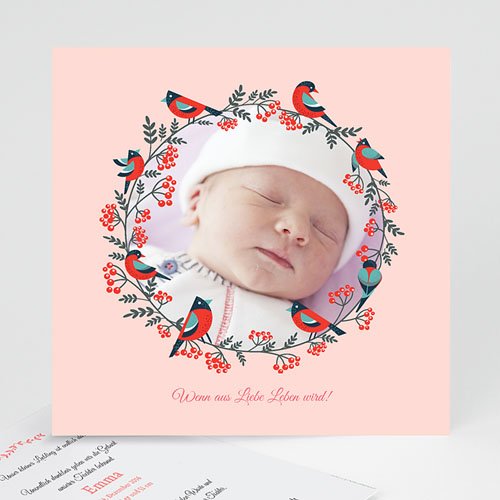 Geburtskarten für Mädchen - Weihnachten Rosa 43366