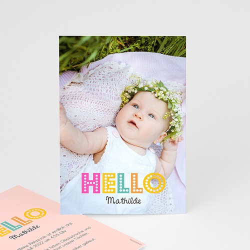 Geburtskarten für Mädchen - Hello multifarben 43544
