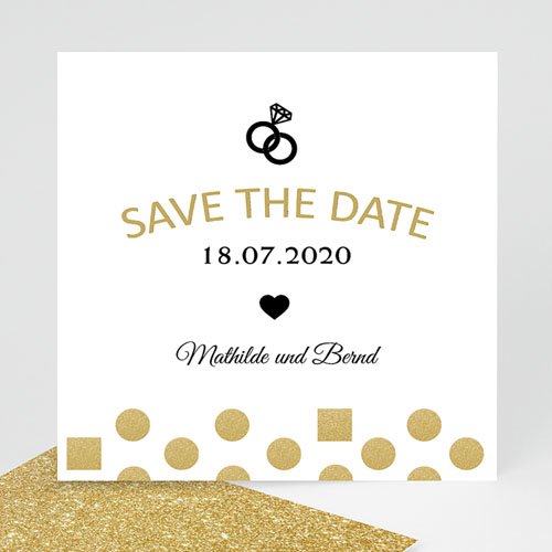 Save The Date - Pailletten und Ring 43662