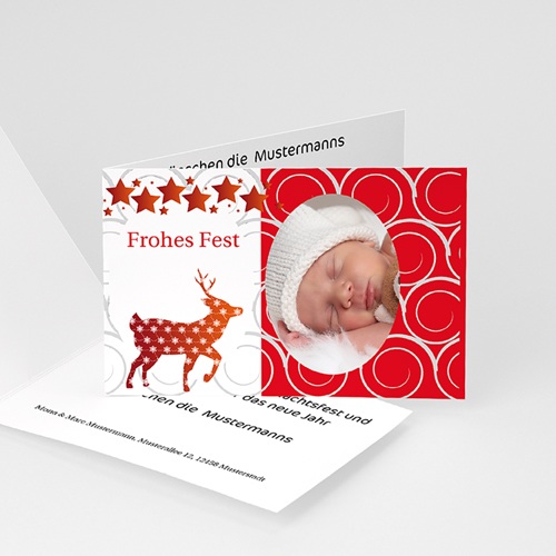 Weihnachtskarten - Rot Gold und Silber 4368