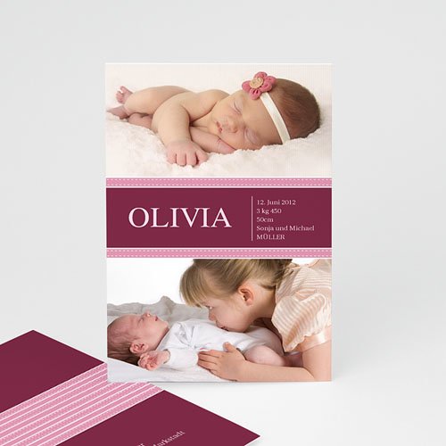 Geburtskarten für Mädchen - Olive 443