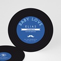 Runde Geburtskarten Baby Love blau