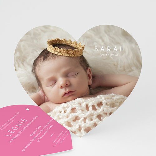 Foto-Babykarten gestalten - Kleines Herz 44549