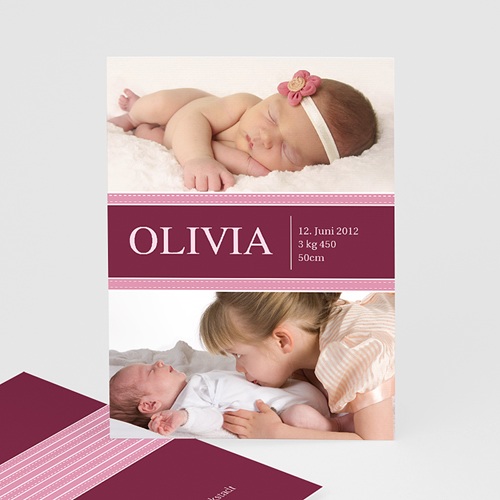 Dankeskarten Geburt Mädchen - Olivia 447