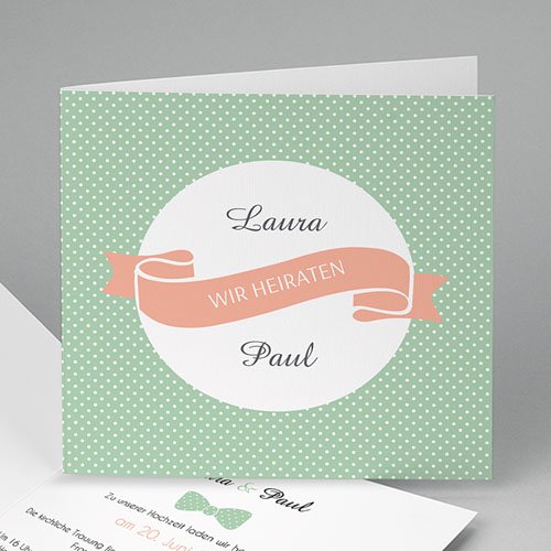 Hochzeitseinladungen modern - Vintage Retro 44722
