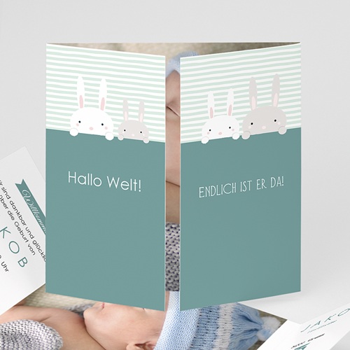 Geburtskarten für Mädchen - Hallo Hase 45182