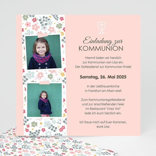 Einladungskarten Kommunion Mädchen - Liberty 45808