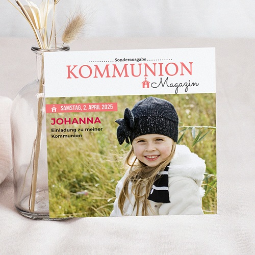 Einladungskarten Kommunion Mädchen - Schlagzeilen 45853