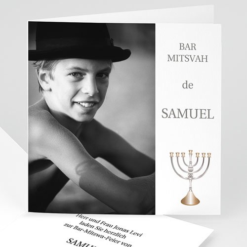 Bar Mitzwah Einladung - Kippa 4598